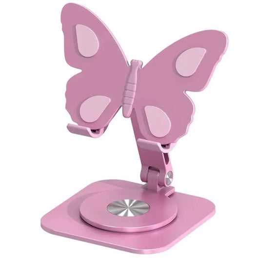 Joytutus Aluminum Alloy Mobile Phone Holders Butterfly 360 Degree Rotating Mobile Phone Stand Foldable Adjustable Tablet Stand