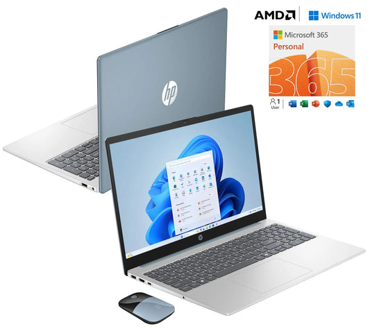 HP 15.6" Laptop AMD Athlon 4GB 128GB SSD with MS365