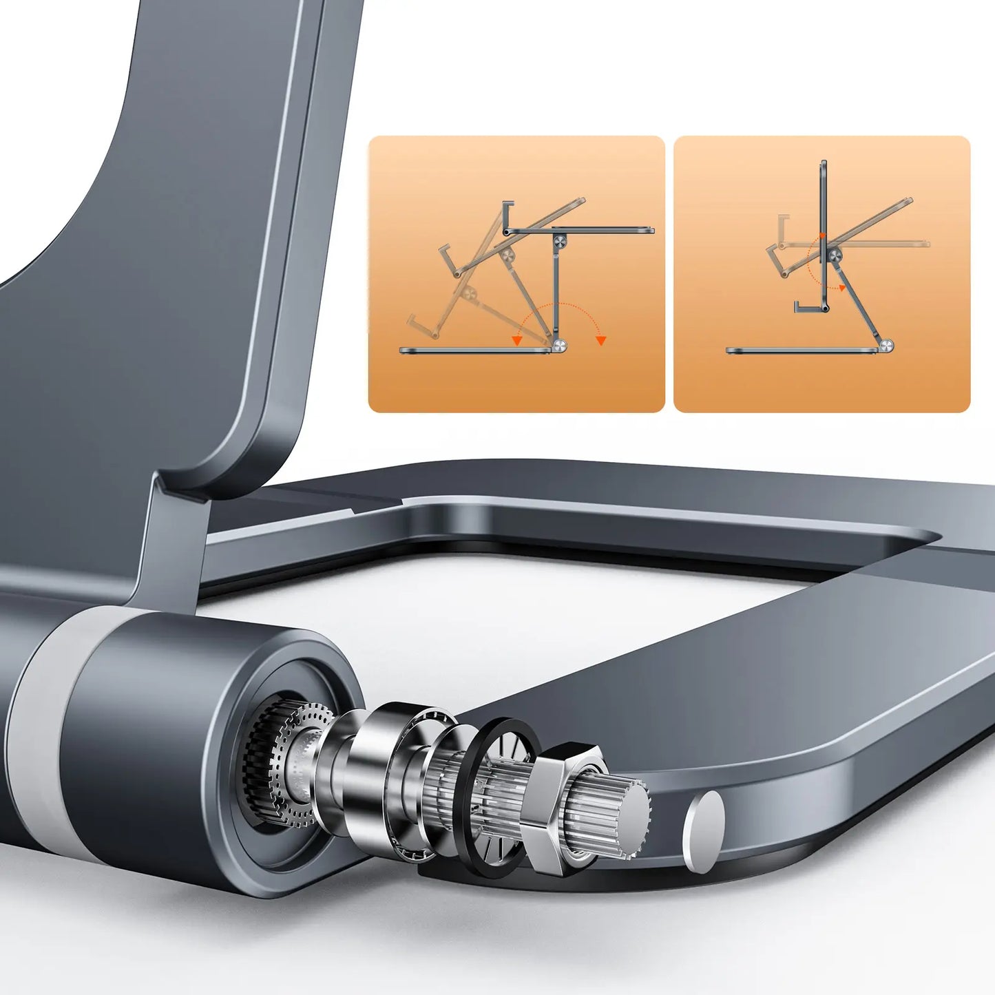 Fully Foldable Phone Stand for Desk, Adjustable Cell Phone Holder with Silicone Pad Compatible with All Smartphones