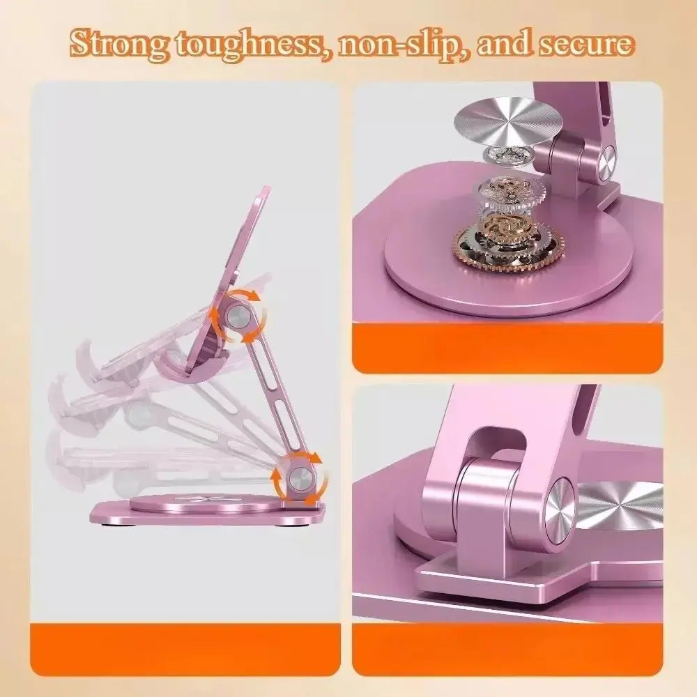 Joytutus Aluminum Alloy Mobile Phone Holders Butterfly 360 Degree Rotating Mobile Phone Stand Foldable Adjustable Tablet Stand