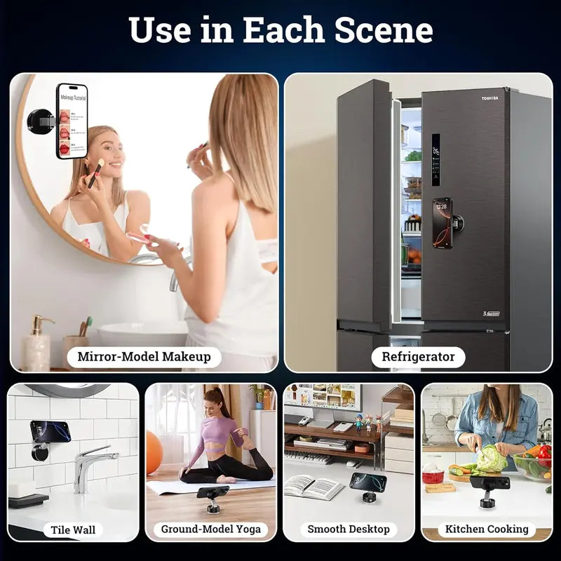 Magnetic Suction Phone Mount | Essential Universal Holder for Desk, Car & More