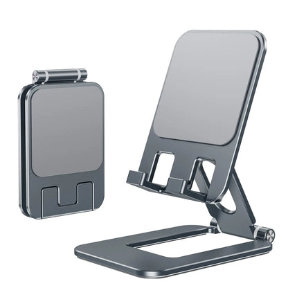 Fully Foldable Phone Stand for Desk, Adjustable Cell Phone Holder with Silicone Pad Compatible with All Smartphones