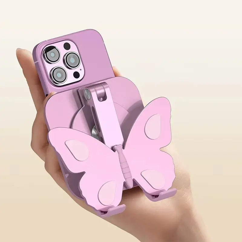 Joytutus Aluminum Alloy Mobile Phone Holders Butterfly 360 Degree Rotating Mobile Phone Stand Foldable Adjustable Tablet Stand