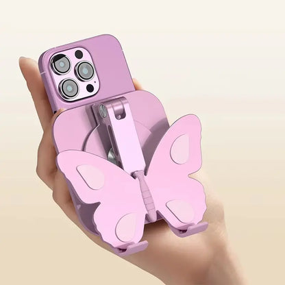 Joytutus Aluminum Alloy Mobile Phone Holders Butterfly 360 Degree Rotating Mobile Phone Stand Foldable Adjustable Tablet Stand