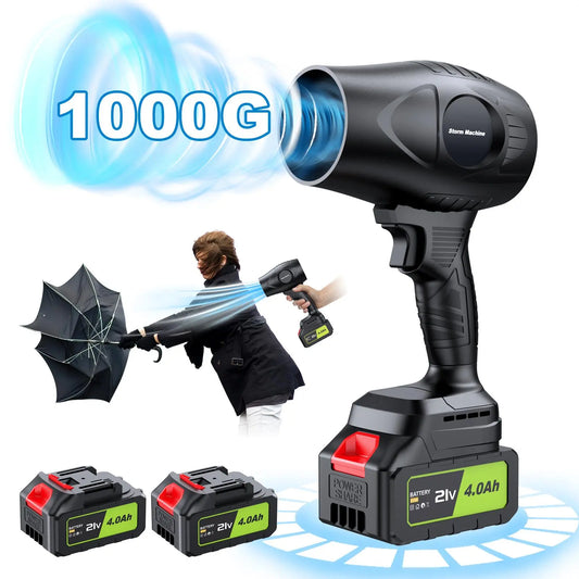 YUQUESEN- Turbo Jet Blower Electric Cordless Leaf Blower Handheld with 2 4.0Ah Batteries & Charger for Patio Cleaning Car Drying Dust Removal Lightweight Design - Home