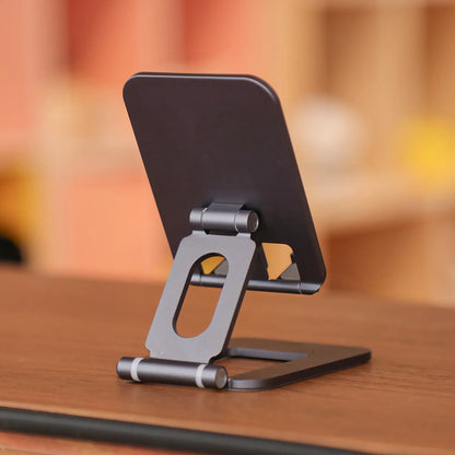 Fully Foldable Phone Stand for Desk, Adjustable Cell Phone Holder with Silicone Pad Compatible with All Smartphones