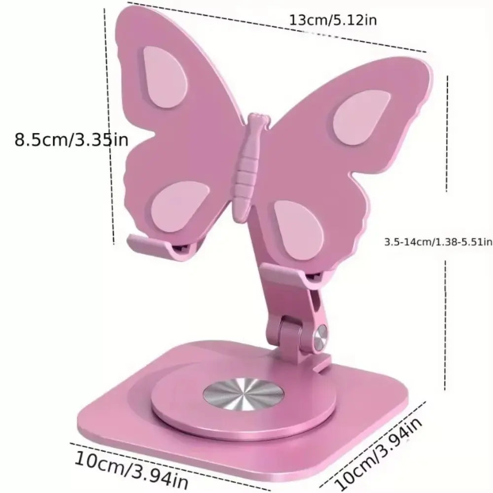 Joytutus Aluminum Alloy Mobile Phone Holders Butterfly 360 Degree Rotating Mobile Phone Stand Foldable Adjustable Tablet Stand
